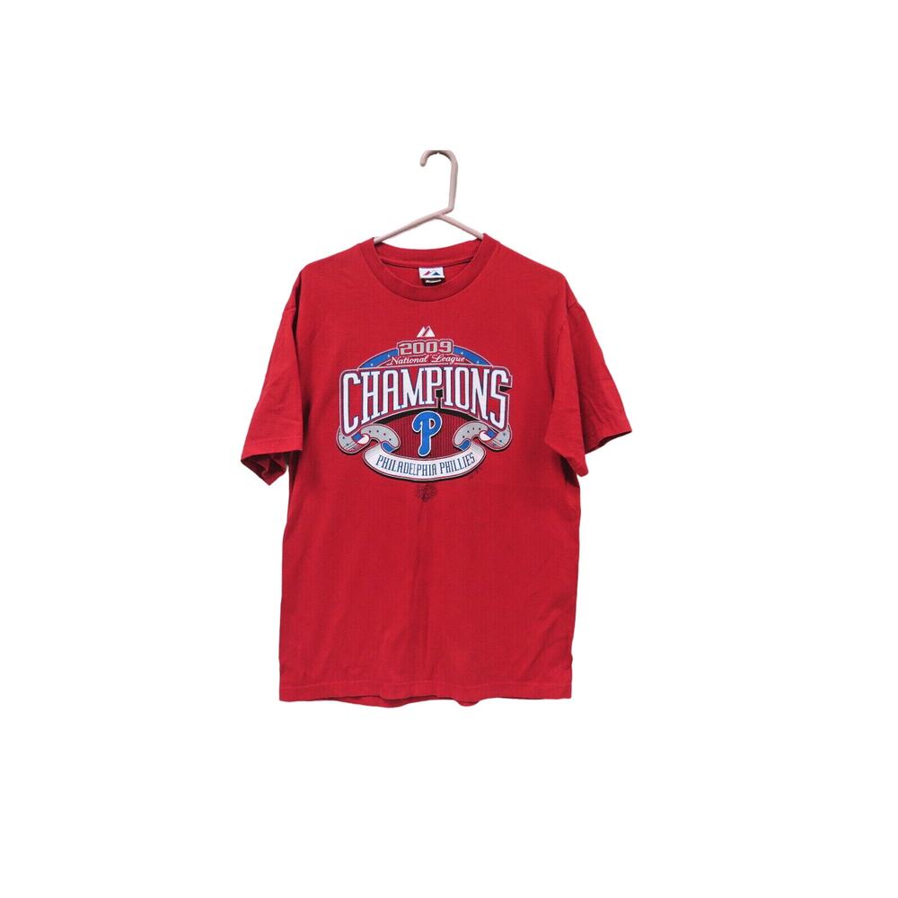 Philadelphia Phillies 2009 National League Champions Baseball Shirt - L Majestic